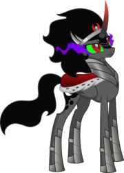 Size: 5861x8160 | Tagged: safe, artist:zimvader42, king sombra, nightmare moon, g4, absurd resolution, female, fusion, solo