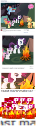 Size: 762x2600 | Tagged: safe, artist:beatfox, apple bloom, applejack, rainbow dash, rarity, scootaloo, sweetie belle, g4, 1000 hours in ms paint, facebook, marshmallow, ms paint, palindrome get, rarity is a marshmallow, roast