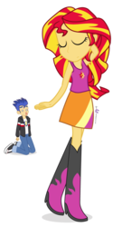 Size: 500x1000 | Tagged: safe, artist:dm29, flash sentry, sunset shimmer, human, equestria girls, g4, female, humanized, male, nosebleed, ship:flashimmer, shipping, simple background, straight, transparent background