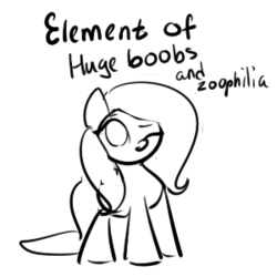 Size: 300x300 | Tagged: safe, artist:slavedemorto, fluttershy, pegasus, pony, g4, female, grayscale, implied bestiality, implied hootershy, interspecies, monochrome, solo, zoophilia