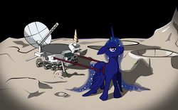 Size: 1790x1110 | Tagged: safe, artist:snakeonmoon, princess luna, g4, female, lunokhod, moon, russian, sad, solo, soviet union, vector