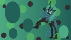 Size: 1920x1080 | Tagged: safe, artist:jennieoo, artist:princessmedley13, queen chrysalis, changeling, changeling queen, g4, bubble, crown, female, jewelry, regalia, show accurate, solo, vector, wallpaper