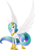 Size: 2803x3951 | Tagged: safe, artist:nemesis360, princess celestia, alicorn, pony, g4, concave belly, crown, ethereal mane, ethereal tail, female, hoof shoes, horn, jewelry, large wings, long horn, long mane, long tail, looking at you, mare, peytral, princess shoes, regalia, simple background, slender, smiling, solo, spread wings, standing, tail, thin, transparent background, windswept mane, windswept tail, wings