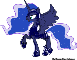 Size: 4353x3352 | Tagged: safe, artist:vector-brony, princess luna, g4, armor, female, raised hoof, simple background, solo, transparent background, vector