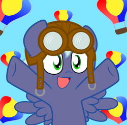 Size: 901x886 | Tagged: safe, artist:chainchomp2, oc, oc only, oc:cruise control, pegasus, pony, turnabout storm, base used, goggles, male, nya, paffendorf, solo, stallion, vector
