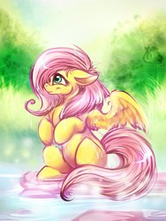 Size: 960x1280 | Tagged: safe, artist:magenta7, fluttershy, g4, female, solo, water