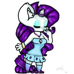 Size: 3000x3000 | Tagged: safe, artist:saxamaphone, rarity, anthro, g4, eyes closed, female, solo