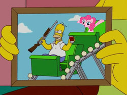 Size: 680x510 | Tagged: safe, pinkie pie, g4, homer simpson, male, roller coaster, the simpsons