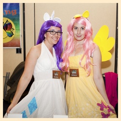 Size: 1354x1354 | Tagged: safe, fluttershy, rarity, human, g4, cosplay, irl, irl human, photo