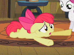 Size: 640x480 | Tagged: safe, screencap, apple bloom, scootaloo, sweetie belle, earth pony, pony, unicorn, family appreciation day, g4, season 2, adorabloom, animated, cute, faceplant, female, noodle arms, wiggle