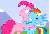 Size: 698x480 | Tagged: safe, screencap, pinkie pie, rainbow dash, earth pony, pegasus, pony, g4, wonderbolts academy, animated, bear hug, bipedal, bone-crushing snuggles, butt, cute, dashabetes, diapinkes, duo, eye shimmer, eyes closed, female, floppy ears, frown, gritted teeth, hape, hug, loop, mare, open mouth, plot, raised eyebrow, smiling, spread wings