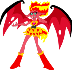 Size: 602x578 | Tagged: safe, artist:sunsetshimmermaho, sunset shimmer, equestria girls, g4, my little pony equestria girls, female, fire beauty, magical girl, solo, sunset satan