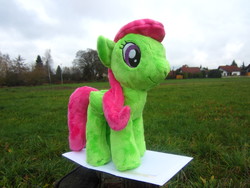 Size: 2816x2112 | Tagged: safe, artist:ravenlady13, merry may, g4, grass, irl, paper, photo, plushie, scenery, solo