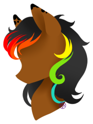 Size: 186x247 | Tagged: safe, artist:haventide, oc, oc only, pony, bust, female, mare, rainbow hair, solo, spectrum splash