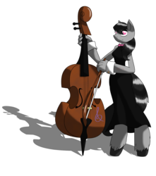 Size: 2300x2600 | Tagged: safe, artist:m a c d, octavia melody, earth pony, anthro, g4, female, musical instrument, solo