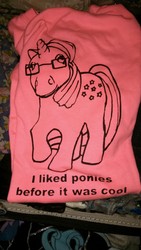 Size: 720x1280 | Tagged: safe, twilight, pony, unicorn, g1, before it was cool, clothes, glasses, hipster, irl, merchandise, photo, t-shirt