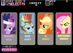 Size: 835x609 | Tagged: safe, applejack, fluttershy, rainbow dash, twilight sparkle, g4, vendetta, video game