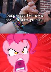 Size: 476x668 | Tagged: safe, pinkie pie, g4, angry, justgirlythings, justlittlethings, pinkie promise, you pinkie promised