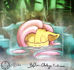 Size: 1000x948 | Tagged: safe, artist:aeritus, fluttershy, pegasus, pony, g4, cute, eyes closed, female, shyabetes, solo, submerged, water