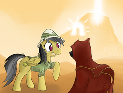 Size: 2000x1500 | Tagged: safe, artist:theimmolatedpoet, daring do, g4, crossover, journey, ponified