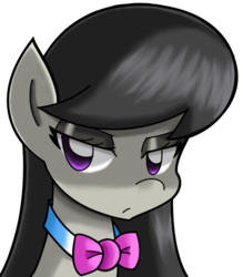 Size: 417x477 | Tagged: safe, artist:kurus22, octavia melody, earth pony, pony, g4, bowtie, female, mare, necktie, octavia is not amused, pixiv, solo, unamused