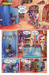 Size: 777x1195 | Tagged: safe, artist:agnes garbowska, idw, official comic, spike, bird, dragon, owl, pony, rabbit, unicorn, g4, spoiler:comic, animal, cape, clothes, comic, female, hat, idw advertisement, male, mare, preview, top hat, tuxedo, wingless