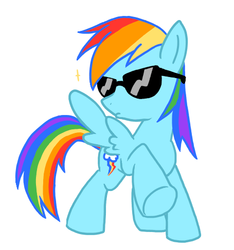 Size: 455x487 | Tagged: safe, artist:zira22_don, rainbow dash, g4, female, pixiv, solo, sunglasses