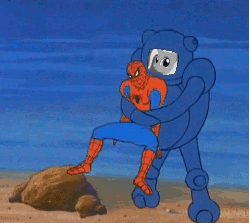 Size: 492x440 | Tagged: safe, trixie, robot, g4, 60s spider-man, animated, ass, butt, hape, male, meme, spider-man, spider-slayer, twiface, wrong neighborhood