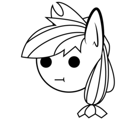 Size: 506x494 | Tagged: safe, artist:unicorncookeno, applejack, earth pony, pony, g4, :t, female, head, lineart, mare, monochrome, simple background, solo, transparent background