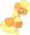 Size: 1310x1497 | Tagged: safe, artist:asimplerarity, applejack, earth pony, pony, g4, crying, crying on the outside, eyes closed, female, hatless, mare, missing accessory, sad, simple background, sitting, solo, svg, transparent background, unhapplejack, vector