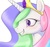 Size: 1273x1186 | Tagged: safe, artist:snk, princess celestia, alicorn, pony, g4, female, grin, pixiv, portrait, solo