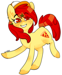 Size: 441x534 | Tagged: safe, artist:soullessteddybear, oc, oc only, pony, pizza, ponified, solo