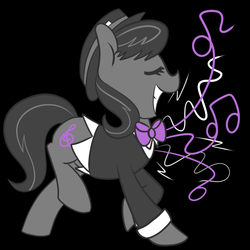 Size: 700x700 | Tagged: safe, artist:soullessteddybear, octavia melody, g4, clothes, female, hat, music notes, solo, tuxedo