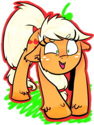 Size: 368x486 | Tagged: safe, artist:soullessteddybear, applejack, g4, ear fluff, female, floppy ears, solo, unshorn fetlocks