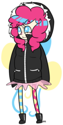 Size: 365x718 | Tagged: safe, artist:soullessteddybear, pinkie pie, human, g4, female, humanized, light skin, parka, solo, winter outfit