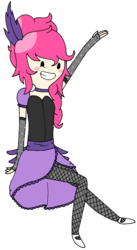Size: 432x789 | Tagged: safe, artist:soullessteddybear, pinkie pie, human, g4, over a barrel, adventure time, female, humanized, light skin, male, saloon dress, saloon pinkie, solo, style emulation