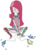 Size: 442x608 | Tagged: safe, artist:soullessteddybear, pinkie pie, human, g4, adventure time, balloon, balloon popping, crying, female, humanized, light skin, male, party balloon, pinkamena diane pie, solo, style emulation