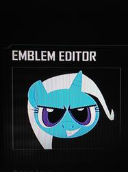 Size: 1936x2592 | Tagged: safe, trixie, pony, unicorn, g4, call of duty, call of duty: black ops 2, emblem editor, female, mare, solo