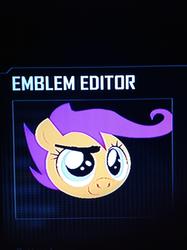 Size: 1936x2592 | Tagged: safe, scootaloo, g4, call of duty, call of duty: black ops 2, emblem editor, female, solo