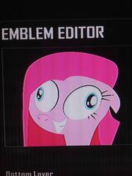 Size: 1936x2592 | Tagged: safe, pinkie pie, g4, call of duty, call of duty: black ops 2, contemplating insanity, derp, emblem editor, female, pinkamena diane pie, solo