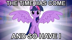 Size: 755x425 | Tagged: safe, twilight sparkle, alicorn, pony, g4, alicorn flash, devil may cry, devil may cry 4, exploitable meme, female, image macro, mare, meme, reaction image, semi-vulgar, solo, twiface, twilight sparkle (alicorn)