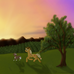 Size: 3000x3000 | Tagged: safe, artist:idontrunntoofast, applejack, winona, g4