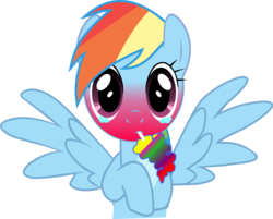 Size: 7949x6401 | Tagged: safe, artist:heavyecho, rainbow dash, g4, absurd resolution, burning, drinking, female, milkshake, rainbow, rainbowshake, solo, spicy