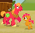 Size: 528x502 | Tagged: safe, screencap, babs seed, big macintosh, earth pony, pony, apple family reunion, g4, adorababs, animated, cousins, cute, dancing, female, filly, macabetes, male, square dance, stallion