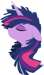 Size: 640x1080 | Tagged: safe, artist:rariedash, edit, twilight sparkle, pony, unicorn, g4, alicorn drama, bust, drama, eyes closed, female, floppy ears, horn, lineless, mare, portrait, profile, simple background, solo, transparent background