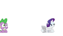 Size: 300x175 | Tagged: safe, artist:theelinker, rarity, spike, steven magnet, g4, animated, dialogue, digimon, digivolution, emote story, emotes, female, male, ponymotes, ship:sparity, shipping, straight