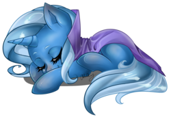 Size: 1636x1120 | Tagged: safe, artist:couratiel, trixie, pony, unicorn, g4, cute, diatrixes, eyes closed, female, mare, prone, simple background, sleeping, solo, transparent background