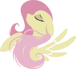 Size: 1112x1003 | Tagged: safe, artist:rariedash, part of a set, fluttershy, pegasus, pony, g4, bust, eyes closed, female, floppy ears, hooves, lineless, mare, portrait, profile, simple background, solo, spread wings, transparent background, wings