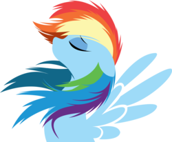 Size: 1310x1080 | Tagged: safe, artist:rariedash, part of a set, rainbow dash, pegasus, pony, g4, eyes closed, female, floppy ears, lineless, mare, simple background, solo, spread wings, transparent background, wings