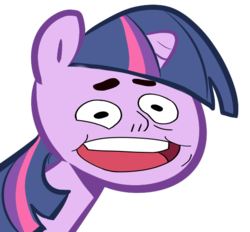 Size: 554x515 | Tagged: artist needed, safe, twilight sparkle, pony, unicorn, g4, cursed image, face, female, male, mare, meme, ponified meme, simple background, solo, steven quartz universe, steven universe, together breakfast, transparent background, uncomfortable steven face, unicorn twilight